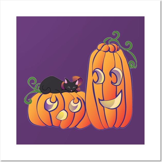 Pumpkins and Kittens Wall Art by Amy-Elyse Neer